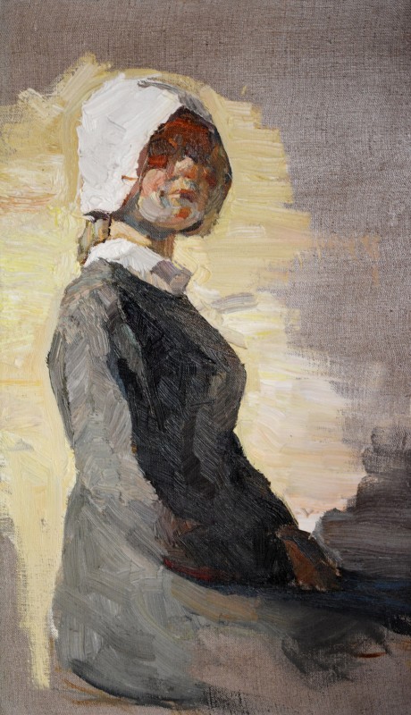"Figură. Plein-air" by Sorina Păcătos, 2017, 520x300mm, oil on canvas