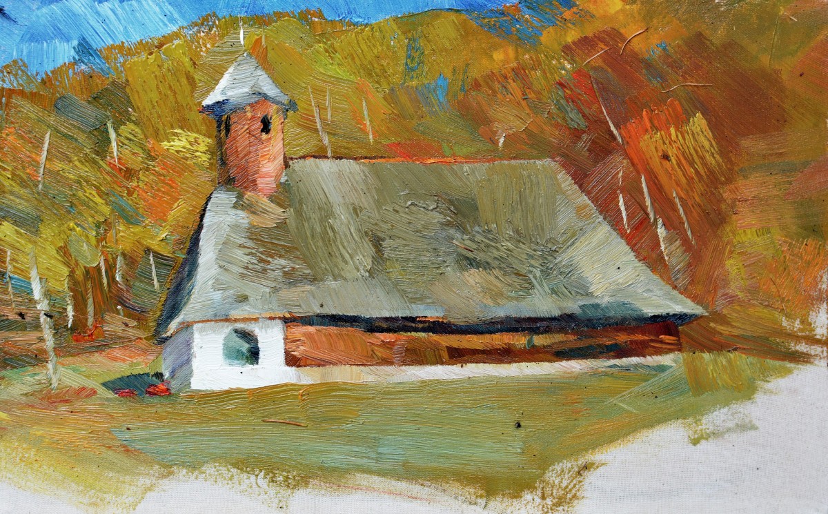 "Pictură. Pleinair. Pleinair România" by Olga Andronovici, ulei pe pânză