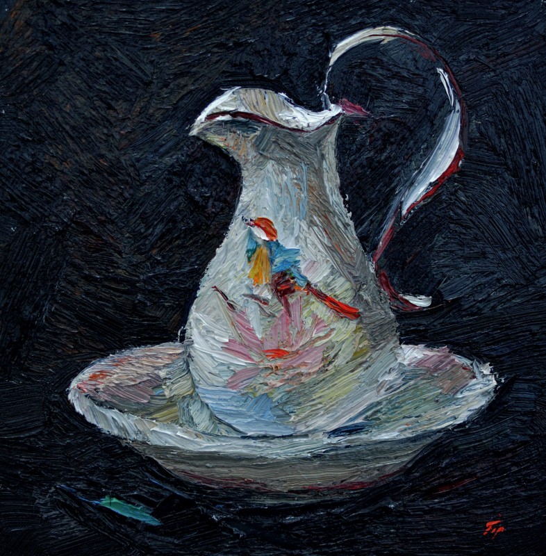 "Still life with lampetkan" by Oxana Țip, 2020, 300x300mm, oil on canvas