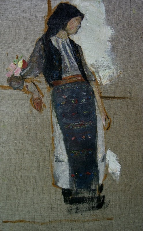 "Studiu. Figură în pleinair" by Cristina Dragoi, 2013, oil on canvas