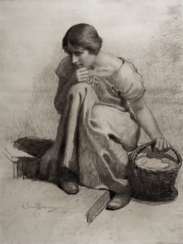"Desen. Figură / semifigură" by Joan Llimona