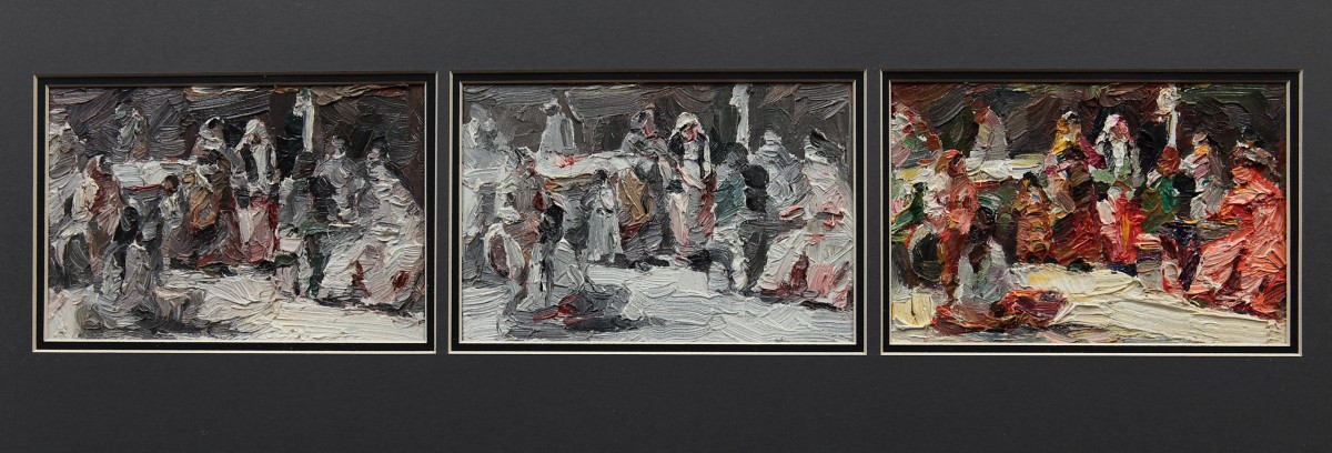 "Drawing. Long term" by Gheorghe Lisița, 220x520mm, Oil on paper