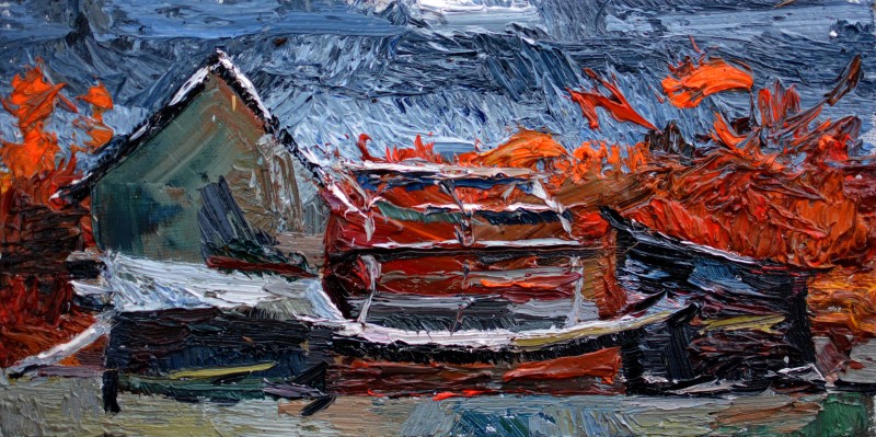 "Painting. Pleinair. Long term" by Ștefan Mocanu, 200x400mm, oil on canvas