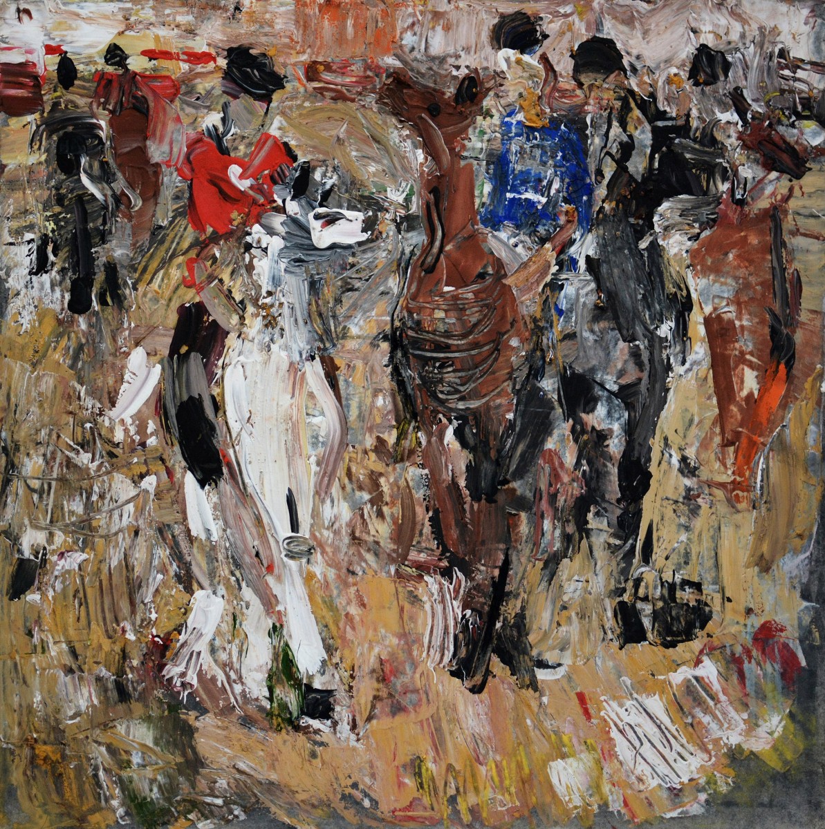 "Compoziție. De lungă durată" by Diana Rumeghea, 400x400mm, ulei pe pânză