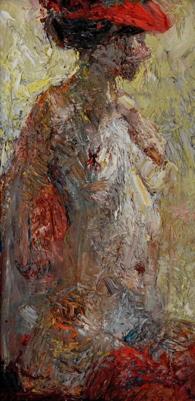 "Studiu. Nud" by Alexandru Untilov, 2014, 600x300mm, oil on canvas