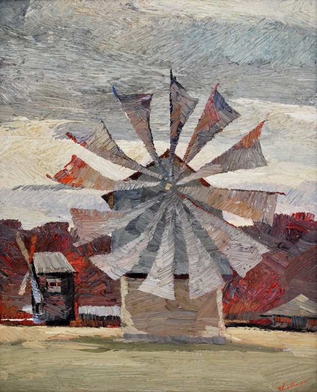 "Windmill" by Anatol Ghimpu, 2004, 520x420mm, oil on canvas