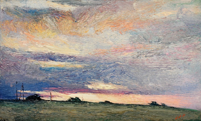 "Motiv" by Anatol Ghimpu, 2001, 420x680mm, ulei pe pânză