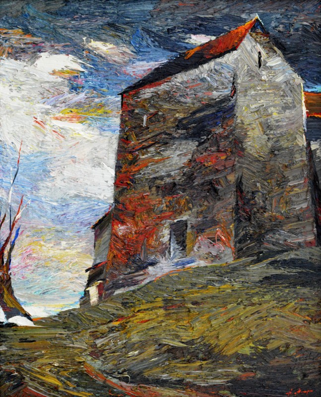 "The tower" by Anatol Ghimpu, 2006, 520x420mm, oil on canvas