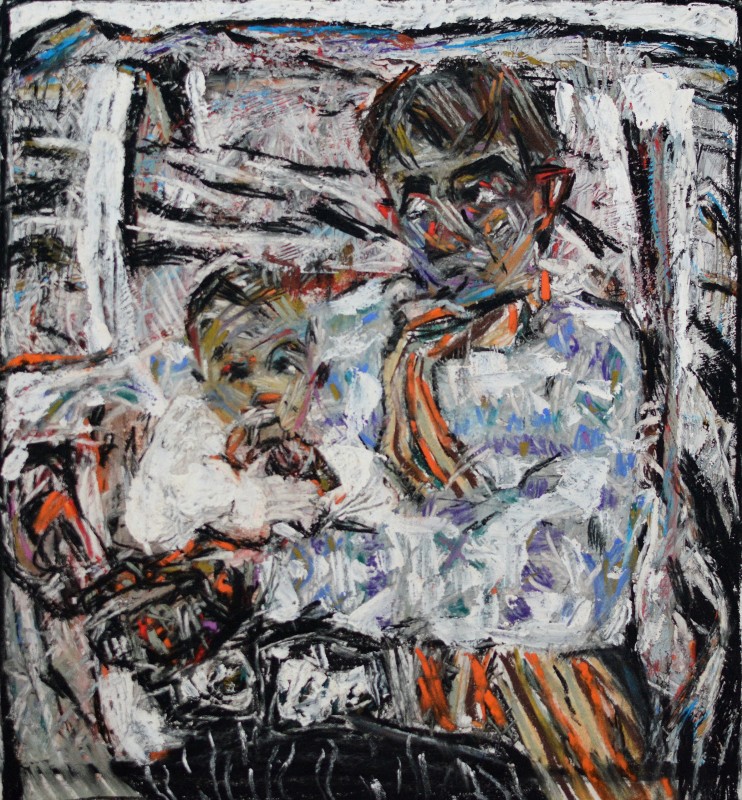 "Drawing. Long term" by Eduard Leahu, 400x400mm, pastel on paper