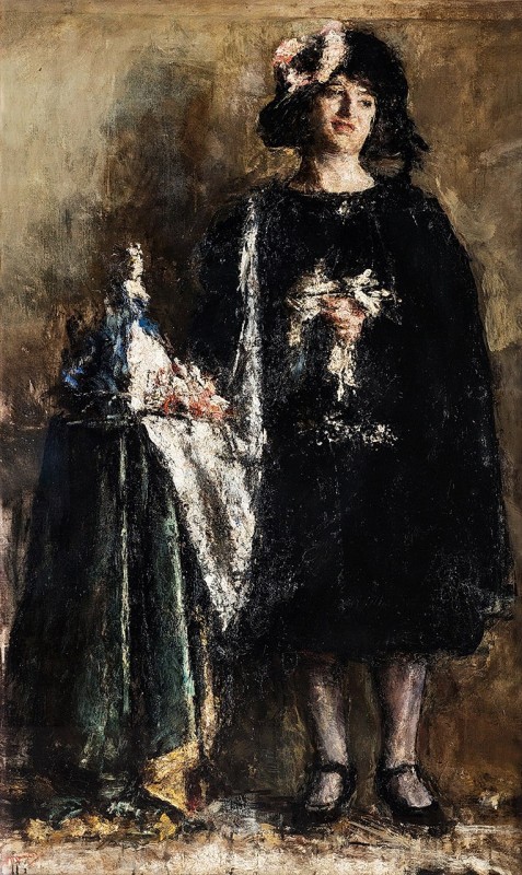 "Figure" by Antonio Mancini, oil on canvas