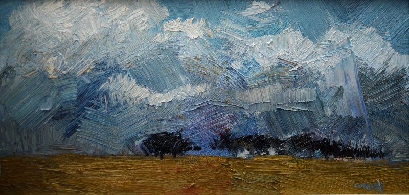 "Motiv. Oxentea" by Dumitrița Znaida, 2016, 200x400mm, oil on canvas