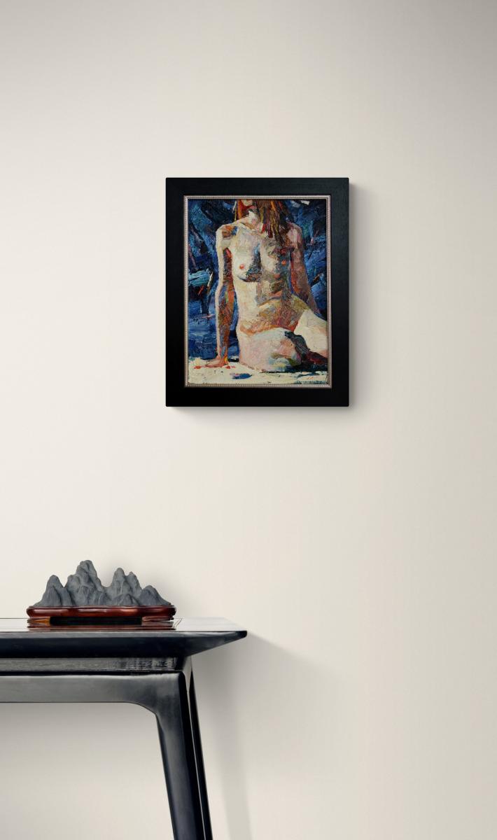 "Nude on blue", Anatol Ghimpu