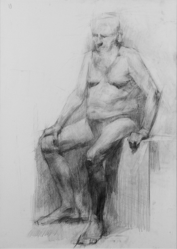 "Nud" by Ion Viznovici, 2009, 700x500mm, creion pe hârtie