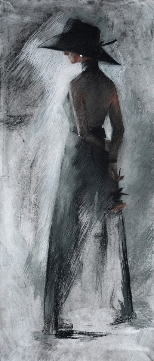 "Figură" by Vlada Cibuc, 2016, 700x300mm, Russian sauce pe hârtie
