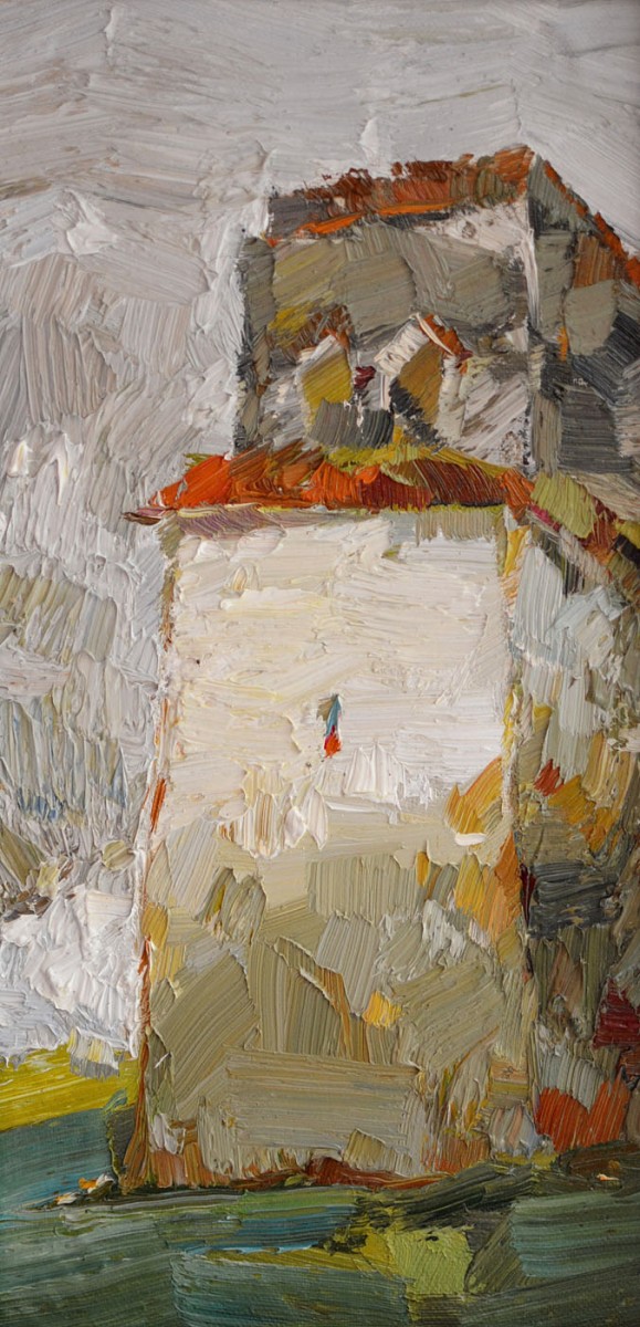 "Motiv. Dealul Frumos" by Daniela Nemțanu, 2017, 400x200mm, oil on canvas