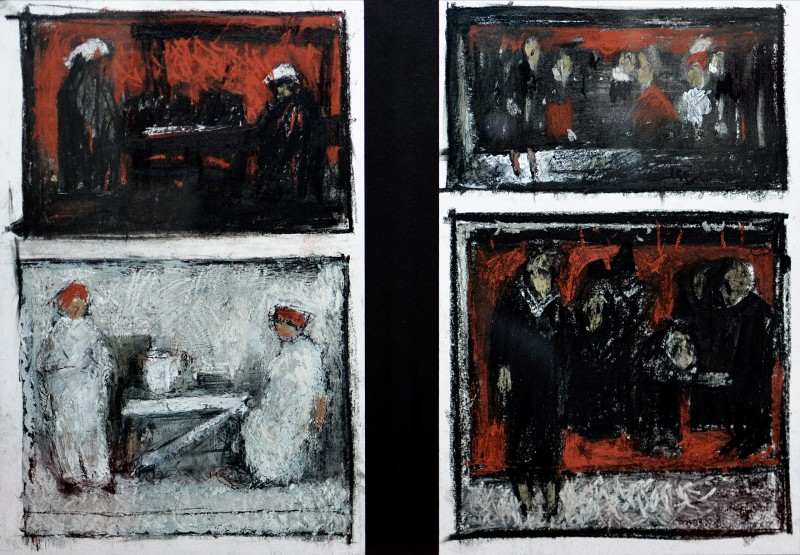 "Căutări către diplomă" by Victor Teslaru, 2015, 300x200mm, 300x200mm, pastel on paper
