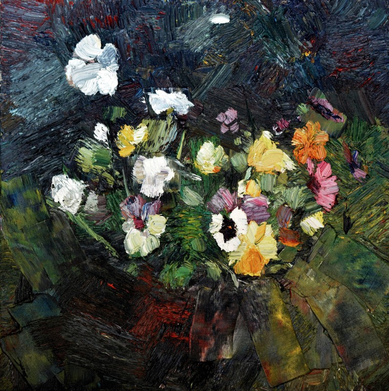 "Studiu flori" by Ion Golubei, 2015, 400x400mm, ulei pe pânză