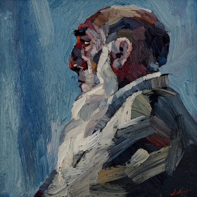 "Portrait" by Anatol Ghimpu, 1999, 420x420mm, oil on canvas