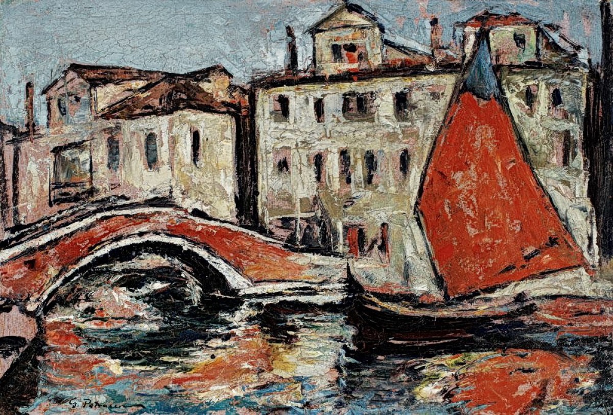 "Painting. Pleinair" by Gheorghe Petrașcu, oil on cardboard