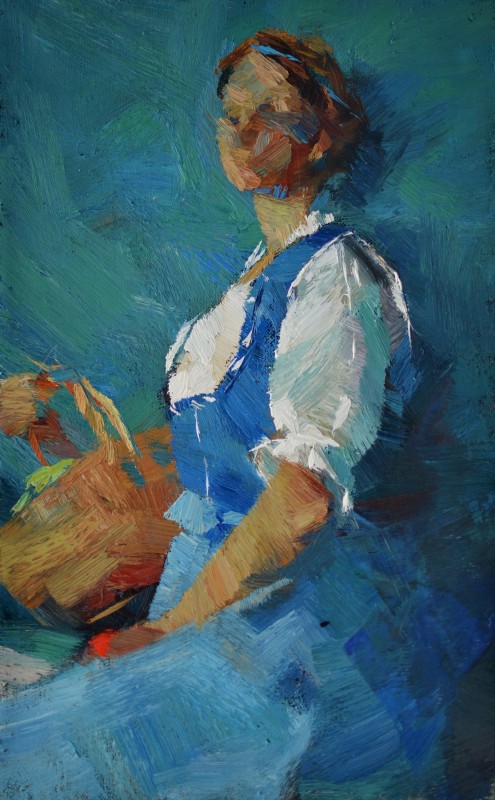 "Painting. Etude. Figure. Long term" by Ion Golubei, 400x200mm, oil on canvas