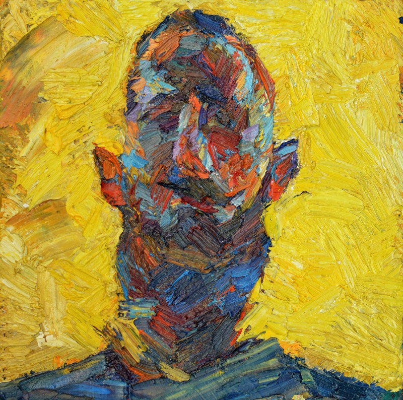 "Studiu. Portret" by Vlada Cibuc, 2015, 300x300mm, oil on canvas