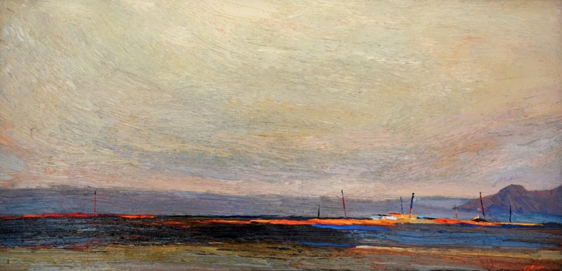 "Turkmenistan" by Anatol Ghimpu, 2000, 420x840mm, oil on canvas