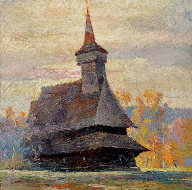 "Etude. Maramureș" by Anatol Ghimpu, 2000, 680x680mm, oil on canvas