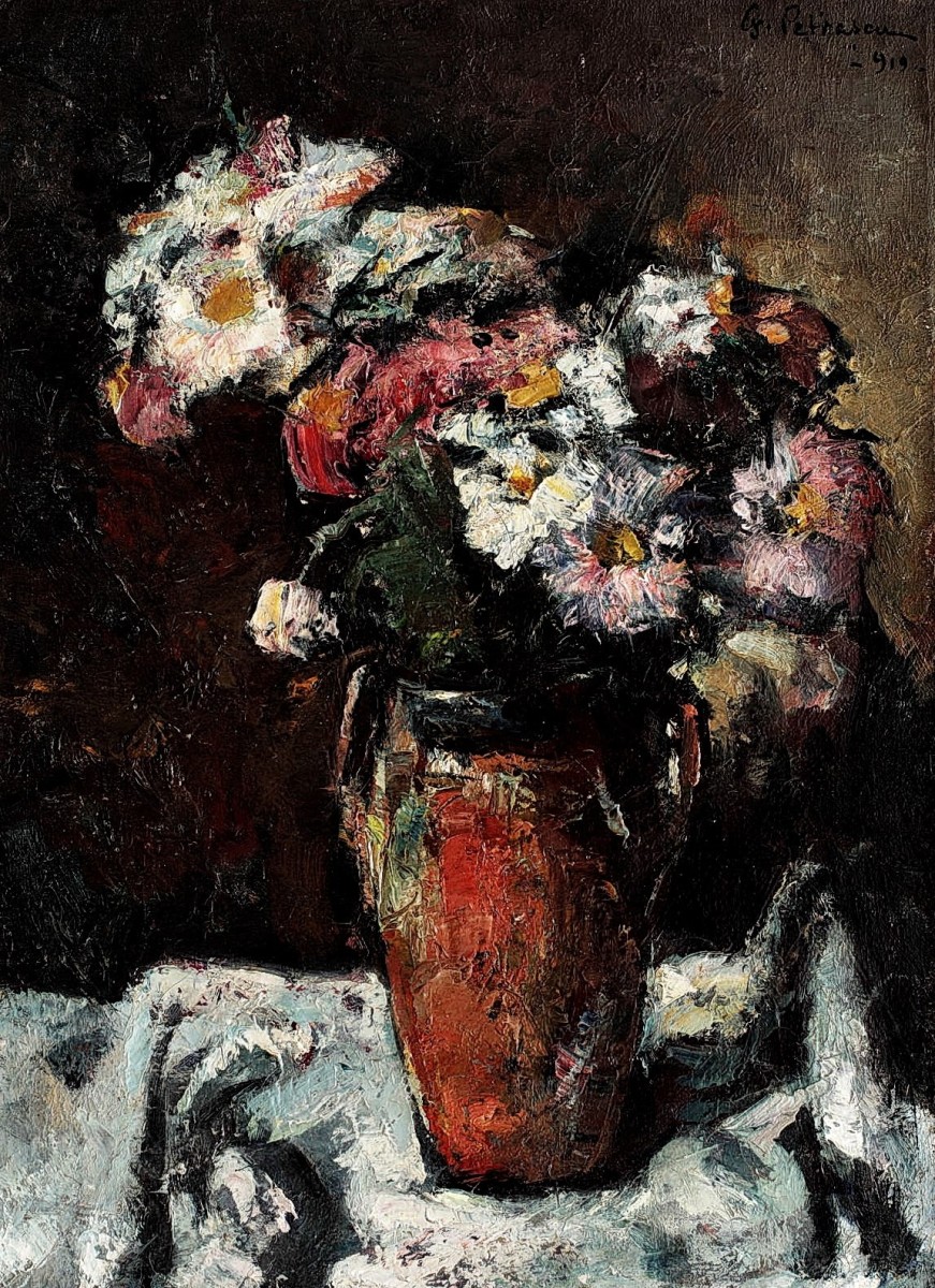 "Pictură. Natură statică" by Gheorghe Petrașcu