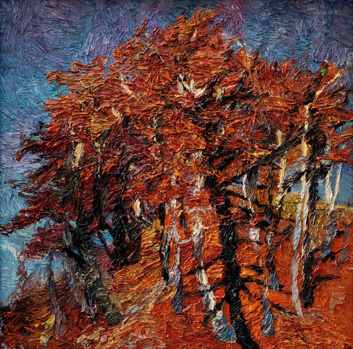 "Autumn. Etude" by Nicoleta Stati, 2001, 680x680mm, oil on canvas