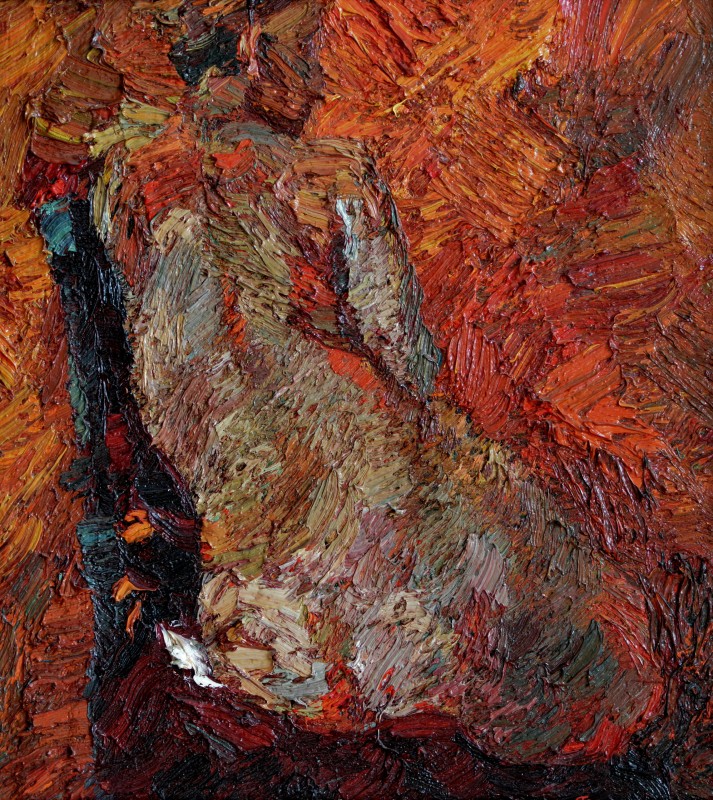 "Etude. Nude" by Oxana Țip, 2003, 460x420mm, oil on canvas