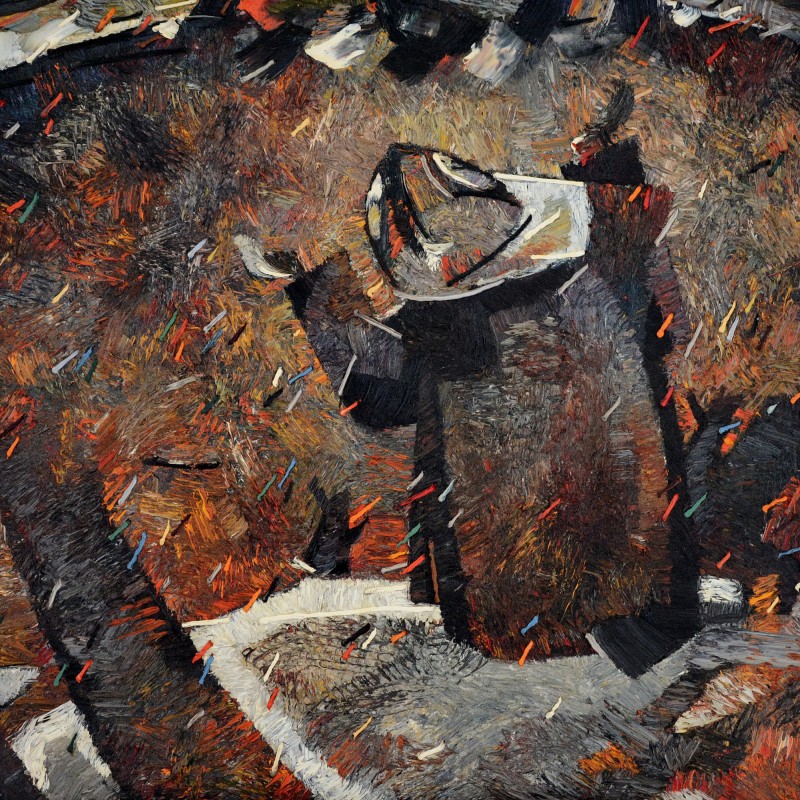 "Învins... (Defeated...)" by Anatol Ghimpu, 2002, 950x950mm, oil on canvas