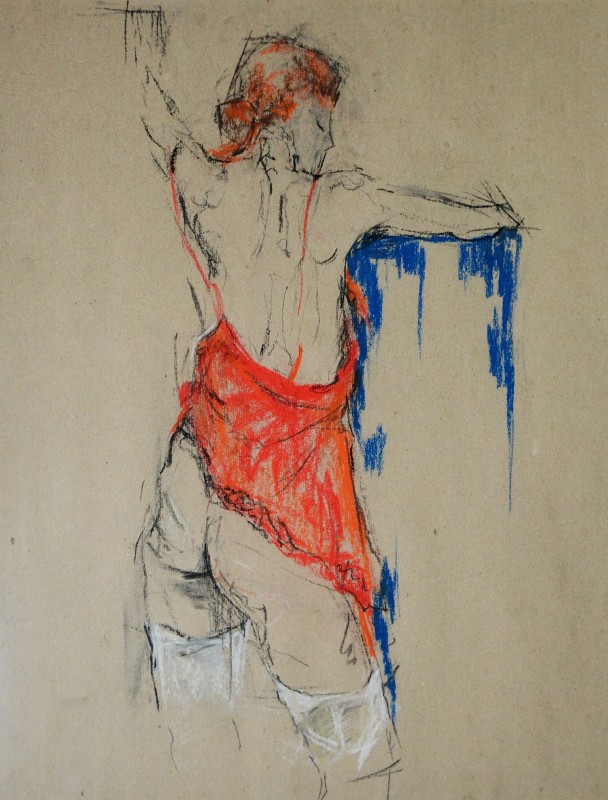 "Drawing. Nude" by Cristina Demian, 500x400mm, pastel on paper