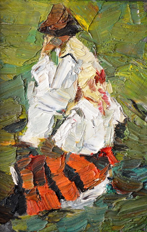 "Studiu. Figură dublă în național" by Ион Цонcу, 2016, 300x200mm, масло / холст