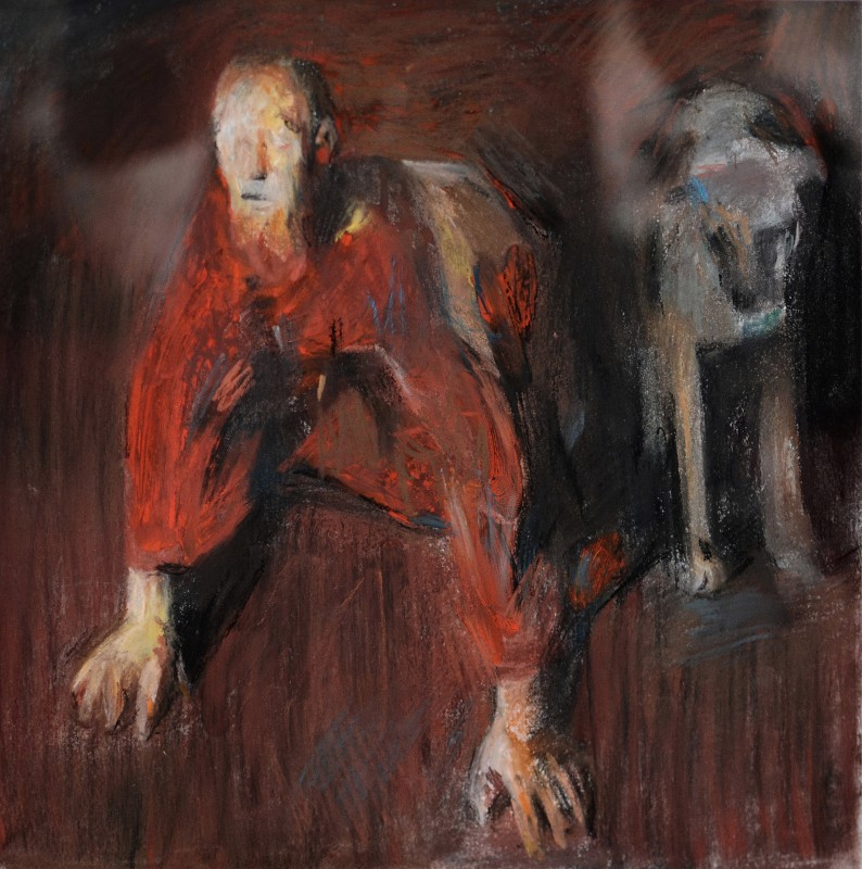 "Copie. Corneliu Baba" by Cezar Ciobanu, 2015, 300x300mm, pastel pe hârtie