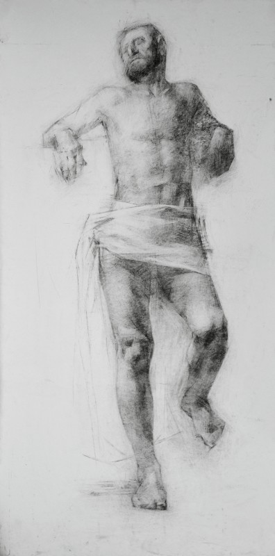 "Desen. Nud. De lungă durată" by Andriana Popodneac, 1000x500mm, Russian sauce pe hârtie