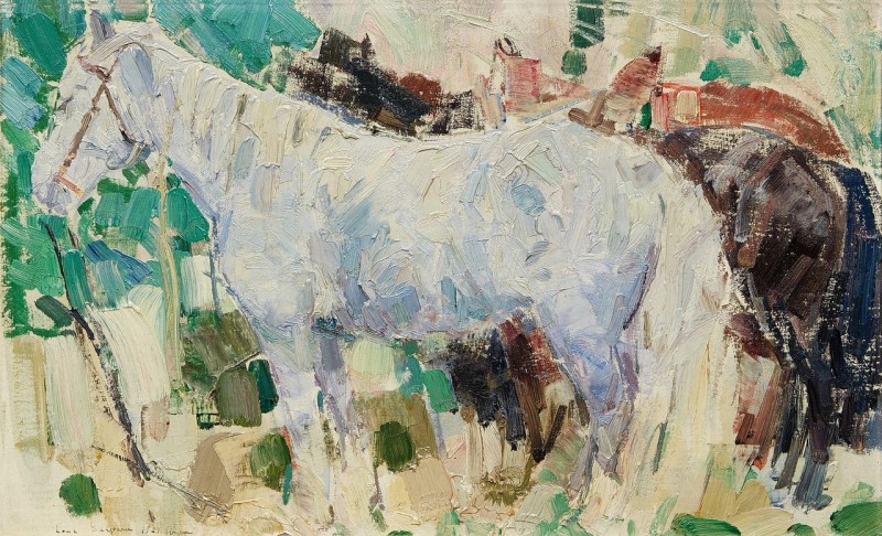 "Pictură. Animale" by Leon Schulman Gaspard, ulei pe pânză