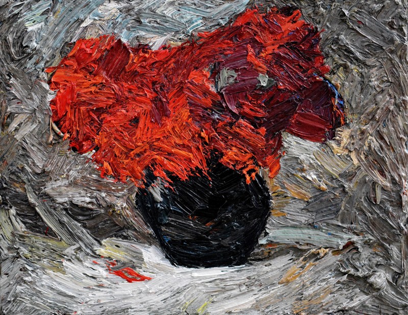 "Studiu. Flori" by Vlada Cibuc, 2015, 300x400mm, oil on canvas