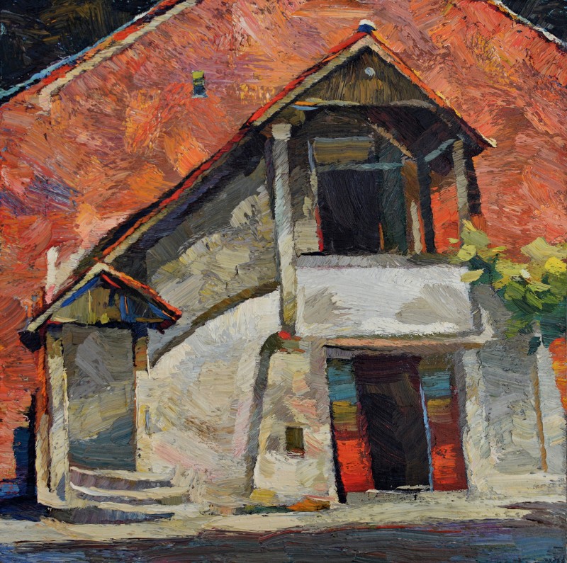"Motiv. Sighișoara" by Anatol Ghimpu, 2010, 420x420mm, ulei pe pânză