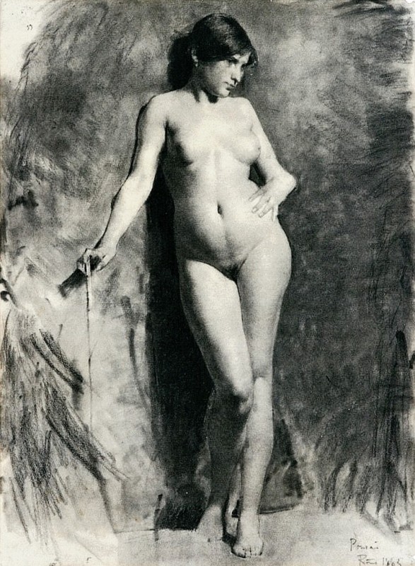 "Drawing. Nude" by Henrique Pousão