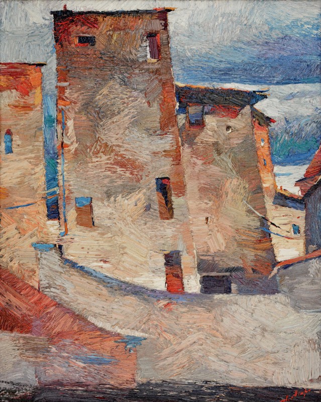 "Certaldo, Italy" by Anatol Ghimpu, 2001, 520x420mm, oil on canvas