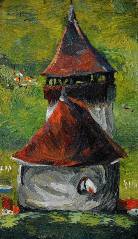 "Căsuțe" by Cristina Demian, 2015, oil on canvas