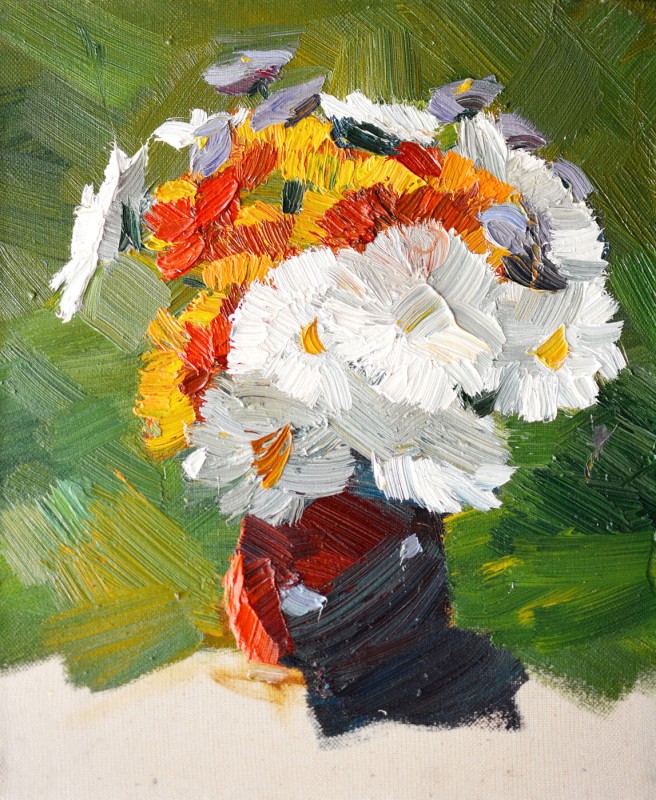 "Studiu. Flori" by Natalia Fostica, 2017, 300x250mm, oil on canvas