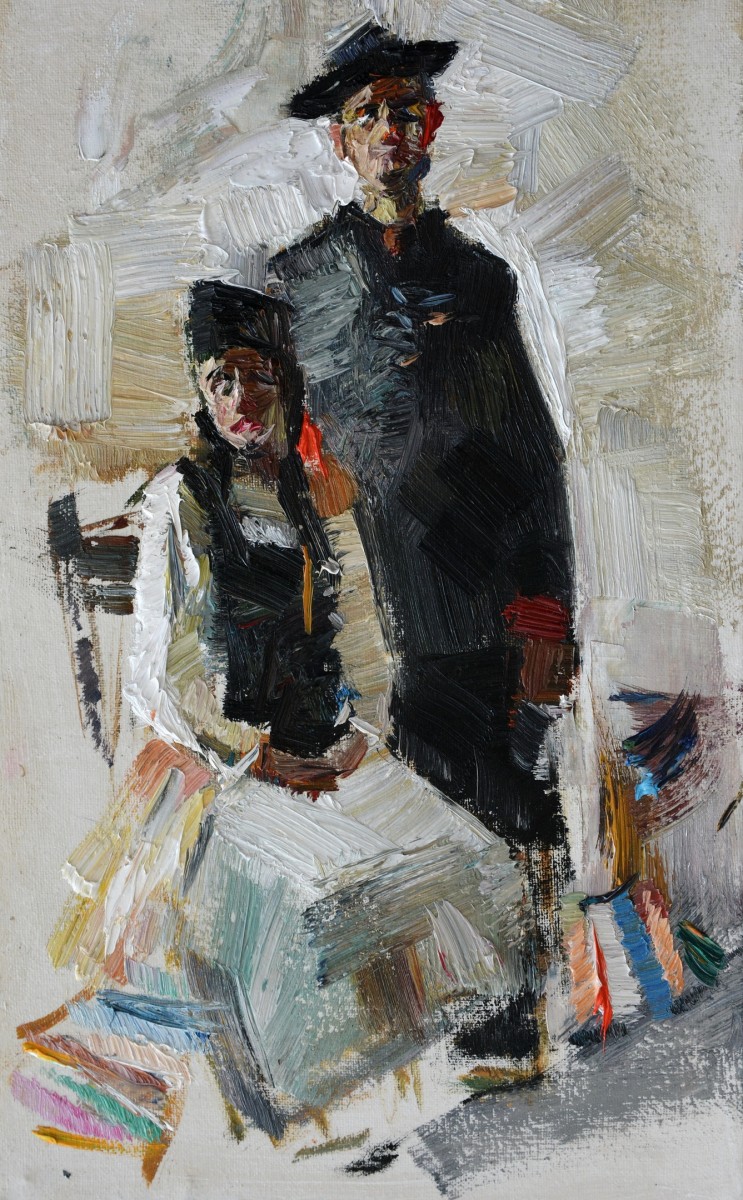 "Painting. Pleinair. Figure. Pleinair romania" by Nina Apostol, oil on canvas