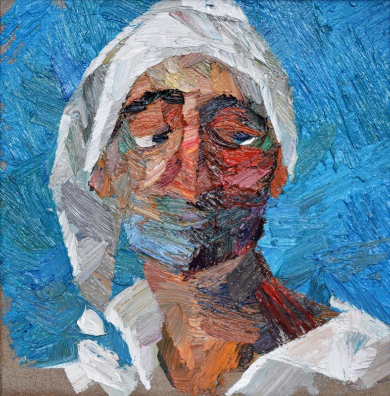 "Painting. Etude. Portrait. Long term" by Nicoleta Derivolcov, 300x300mm, oil on canvas