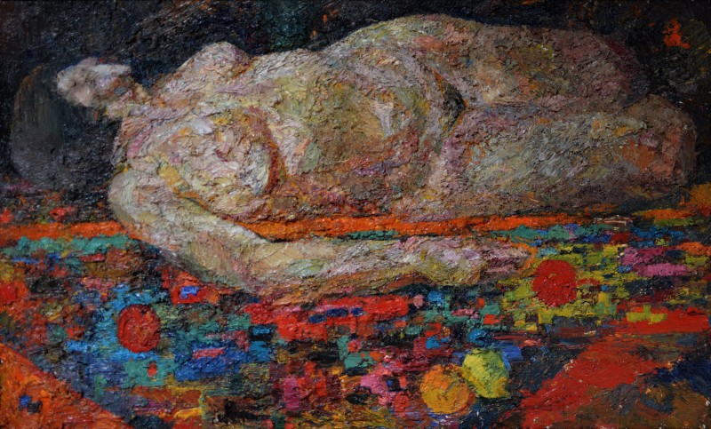 "Nud tematic" by Rodica Dubasari, 2013, 550x900mm, oil on canvas