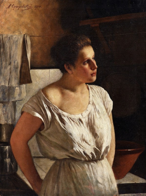 "Painting. Portrait. Figure" by M. G. Sukhorovskiy, oil on canvas