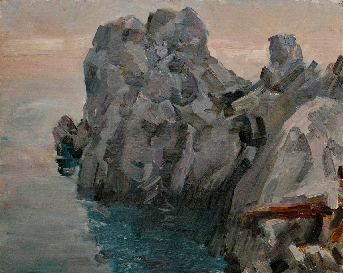 "Painting. Landscape" by Veniamin Slobodzinschii, oil on canvas
