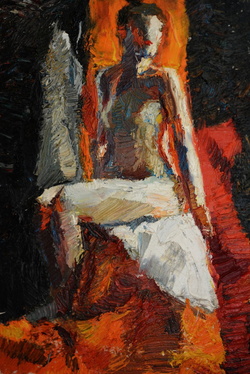 "Studiu. Nud" by Lia Aminov, 2005, 300x200mm, oil on canvas