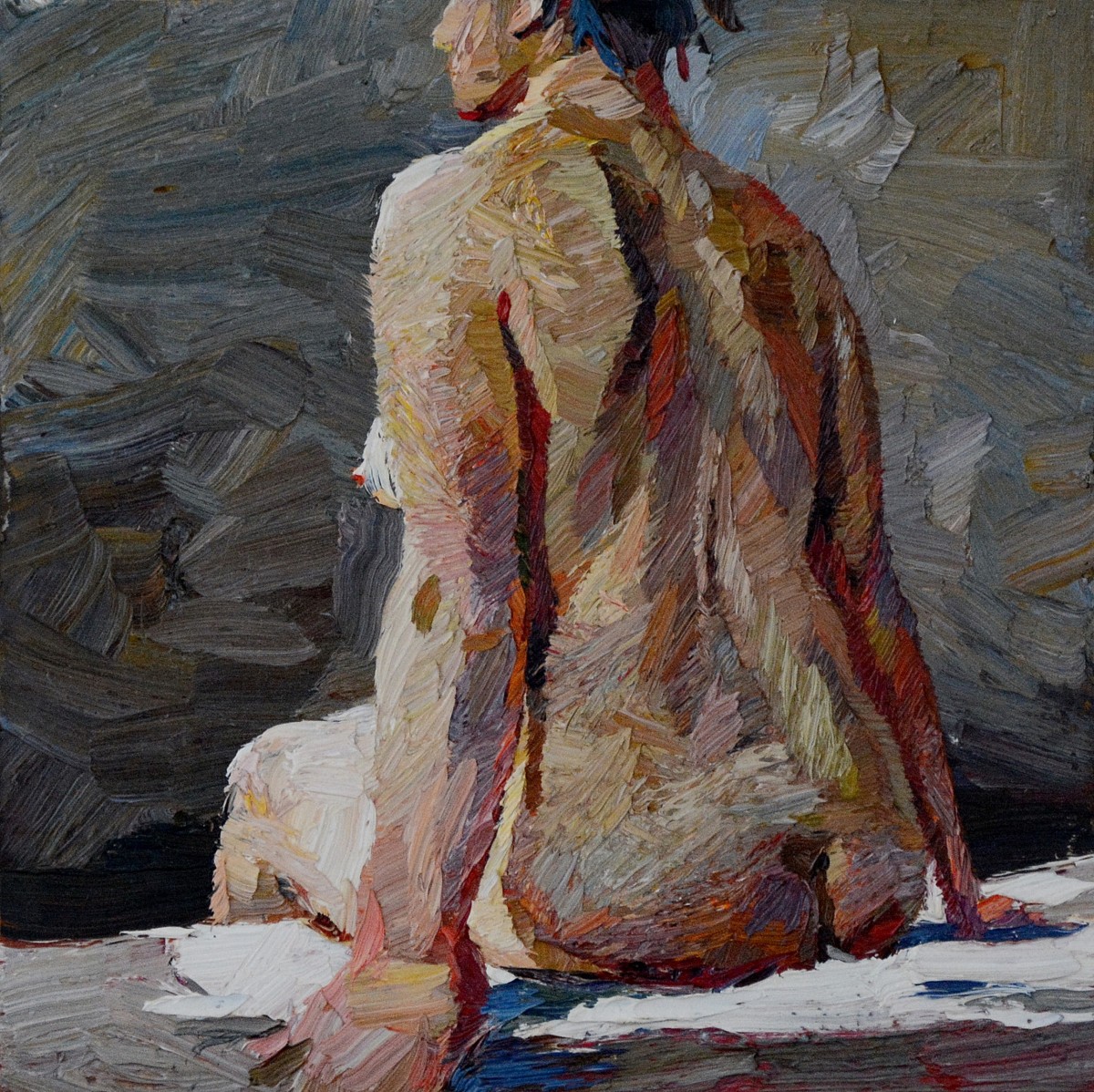 "Nude" by Anatol Ghimpu, 2005, 200x300mm, oil on canvas