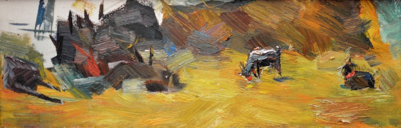 "Motiv. Oxentea" by Доина Мындреан, 2016, 200x600mm, масло / холст